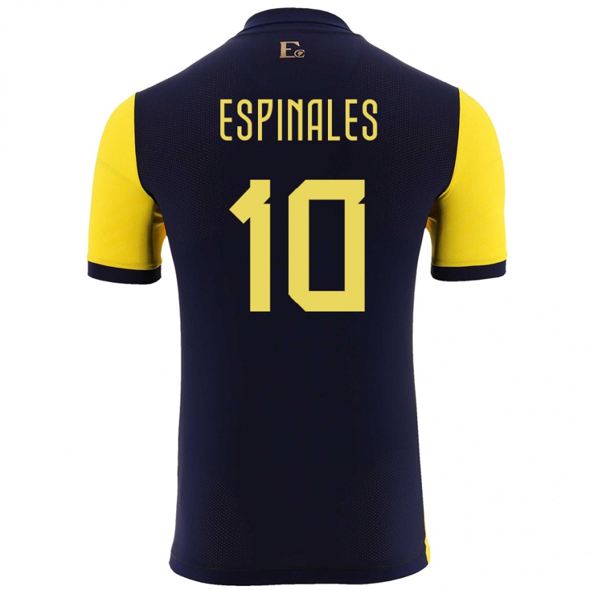Niño Fútbol Camiseta Ecuador Joselyn Espinales #10 Amarillo 1ª Equipación 24-26 México