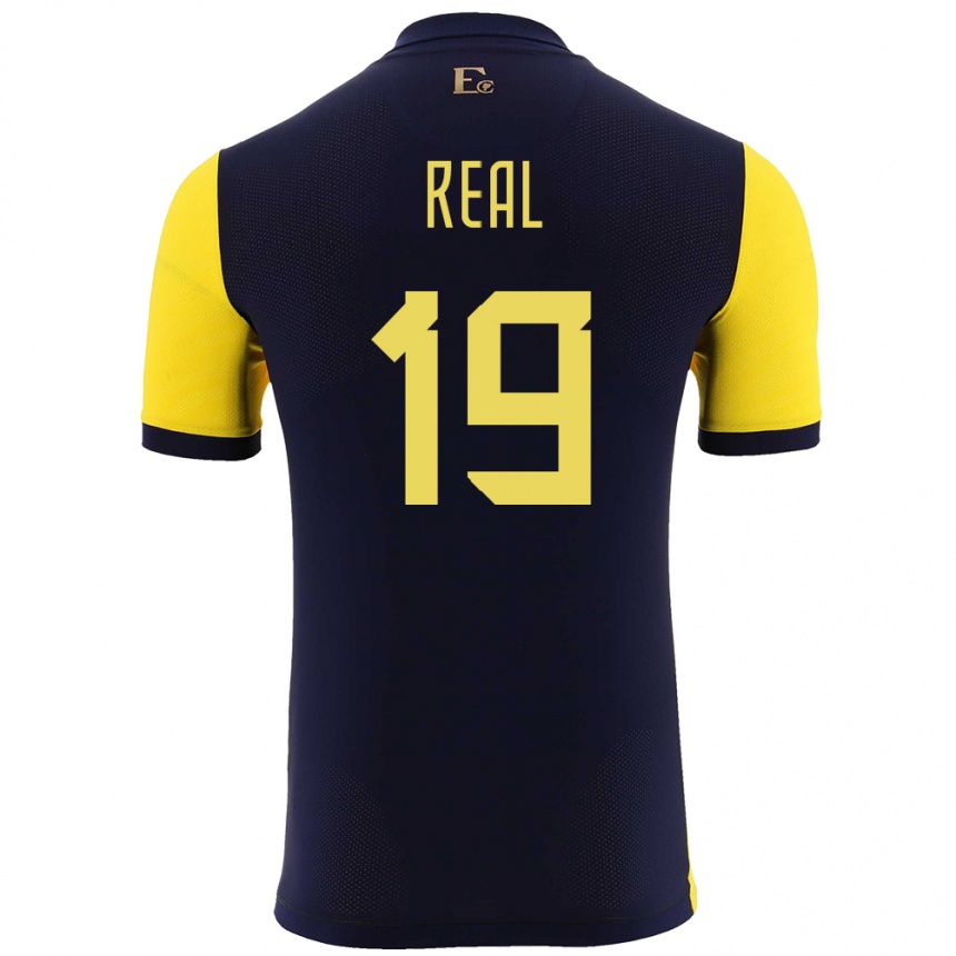 Niño Fútbol Camiseta Ecuador Kerlly Real #19 Amarillo 1ª Equipación 24-26 México