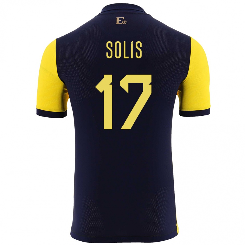 Niño Fútbol Camiseta Ecuador Mathias Solis #17 Amarillo 1ª Equipación 24-26 México