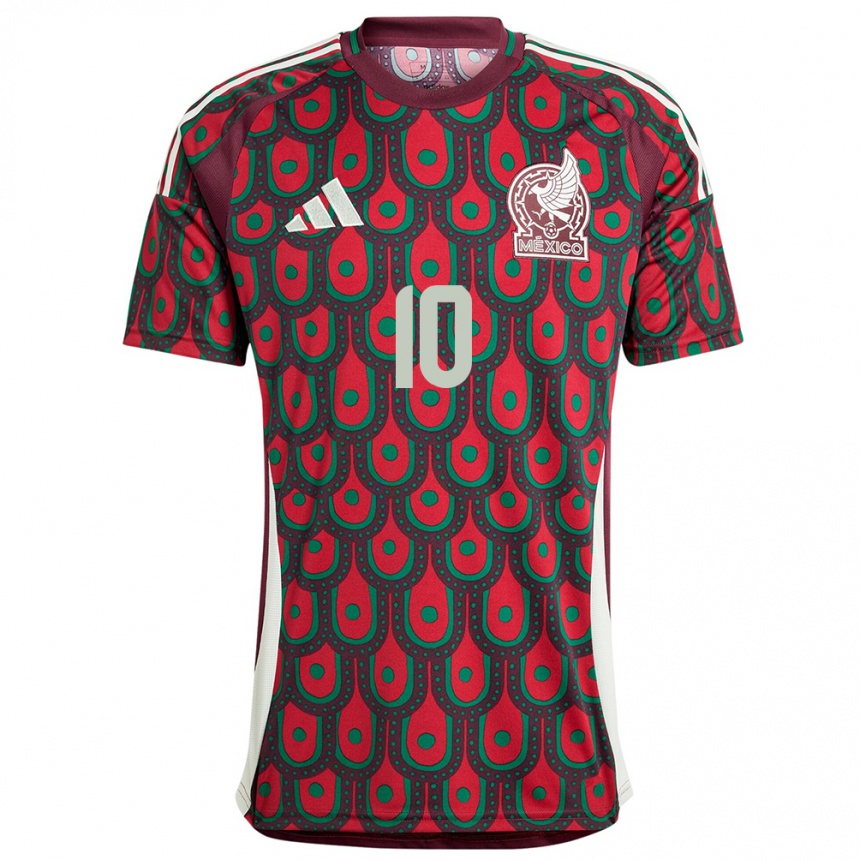 Niño Fútbol Camiseta México Alexis Vega #10 Granate 1ª Equipación 24-26 México