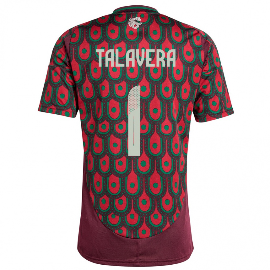 Niño Fútbol Camiseta México Alfredo Talavera #1 Granate 1ª Equipación 24-26 México