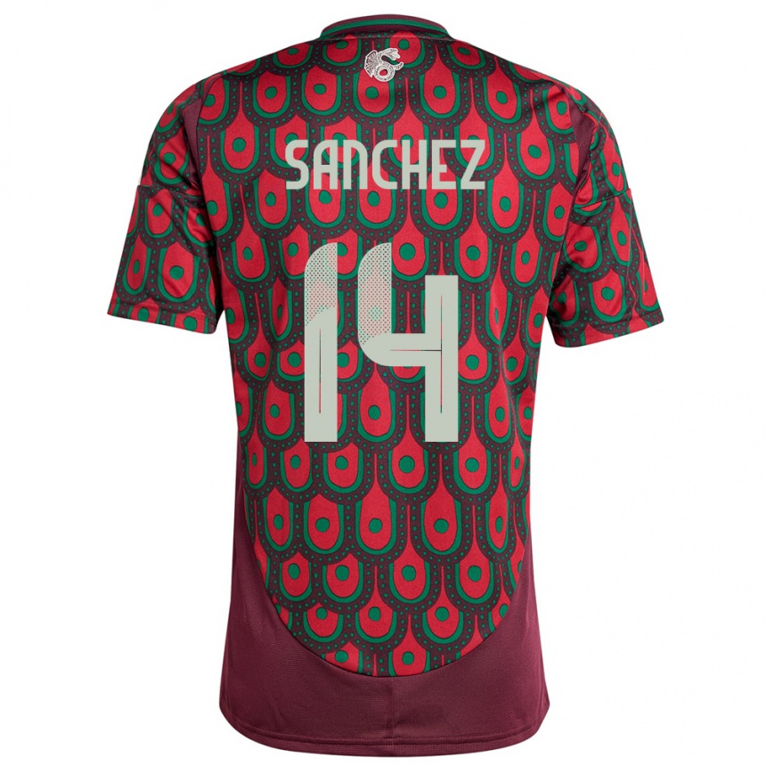 Niño Fútbol Camiseta México Erick Sanchez #14 Granate 1ª Equipación 24-26 México