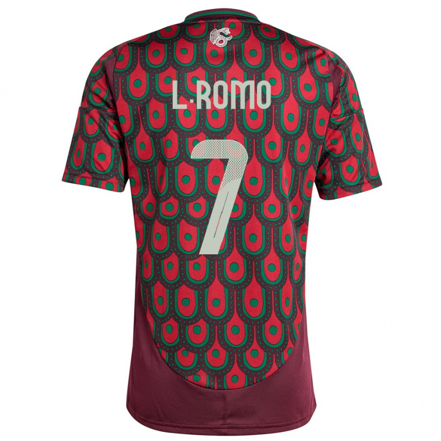 Niño Fútbol Camiseta México Luis Romo #7 Granate 1ª Equipación 24-26 México