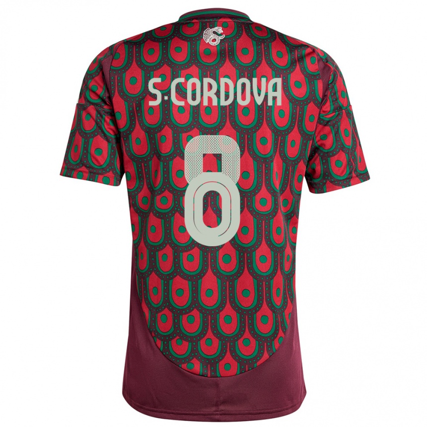 Niño Fútbol Camiseta México Sebastian Cordova #8 Granate 1ª Equipación 24-26 México