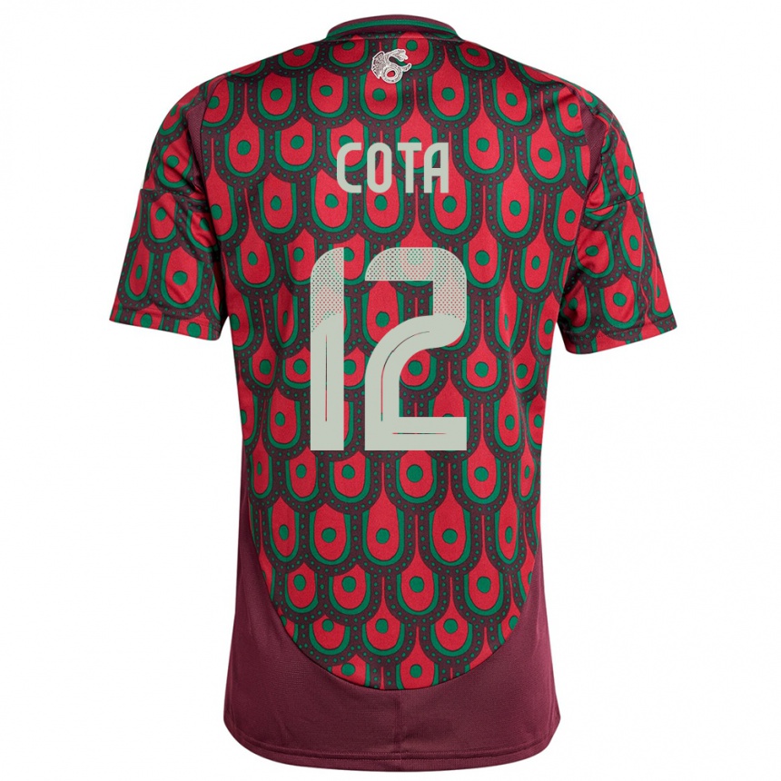 Niño Fútbol Camiseta México Rodolfo Cota #12 Granate 1ª Equipación 24-26 México