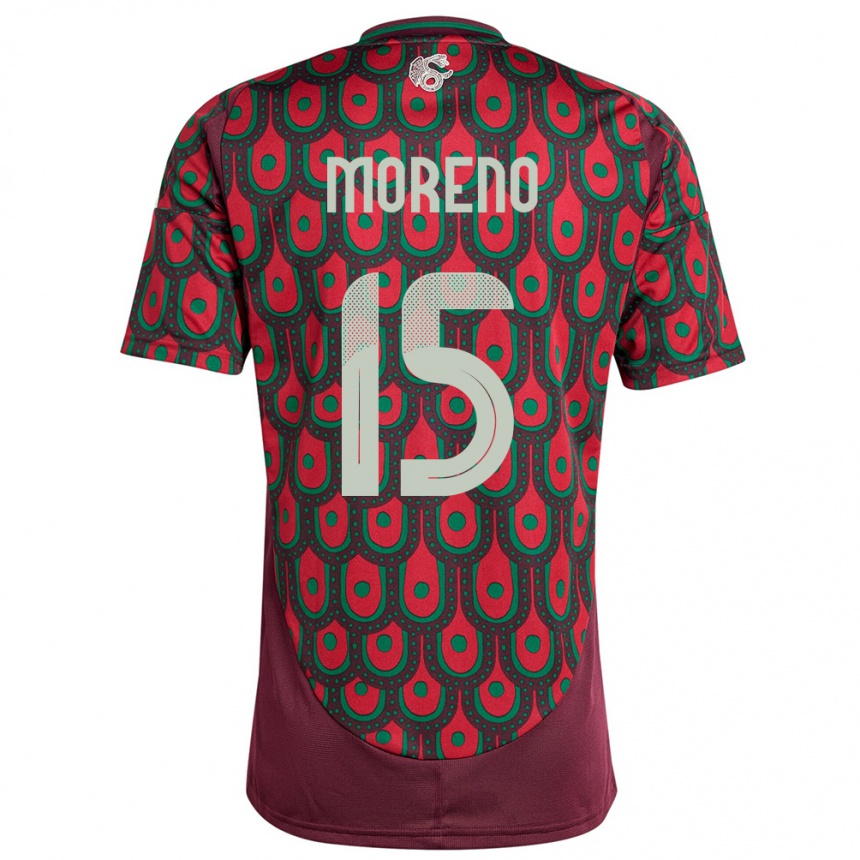 Niño Fútbol Camiseta México Hector Moreno #15 Granate 1ª Equipación 24-26 México