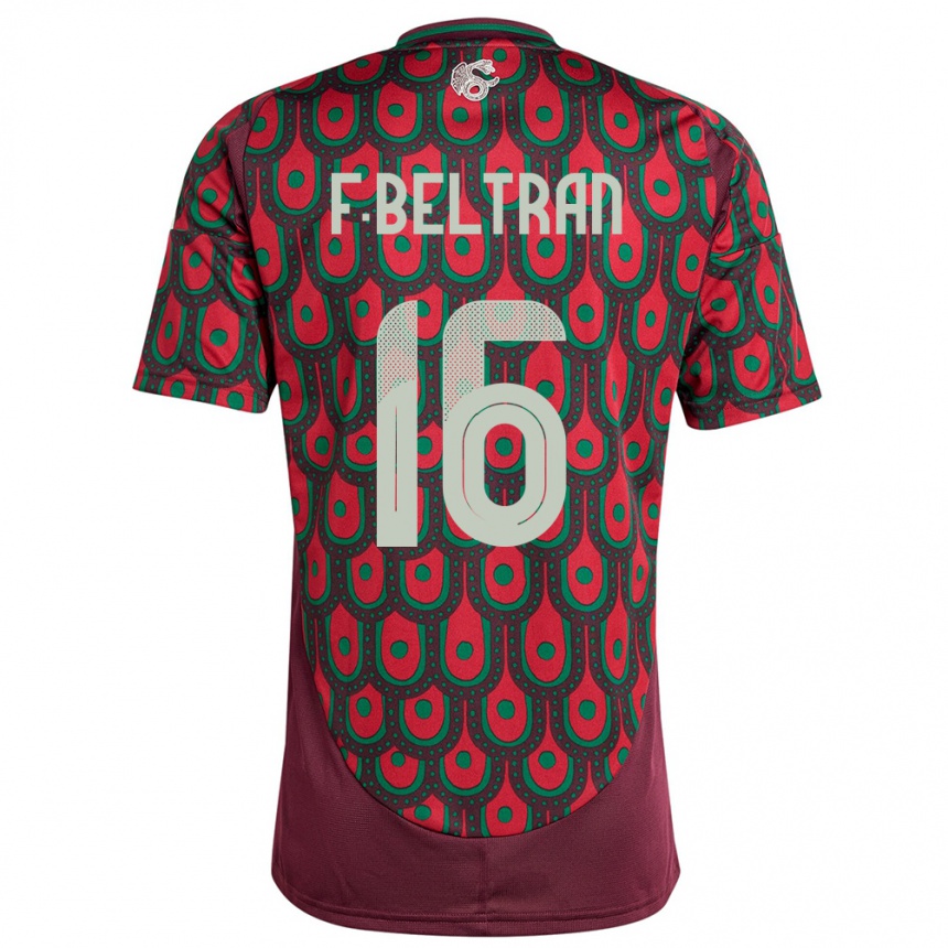 Niño Fútbol Camiseta México Fernando Beltran #16 Granate 1ª Equipación 24-26 México