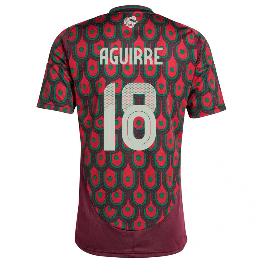 Niño Fútbol Camiseta México Eduardo Aguirre #18 Granate 1ª Equipación 24-26 México