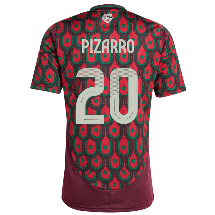 Niño Fútbol Camiseta México Rodolfo Pizarro #20 Granate 1ª Equipación 24-26 México