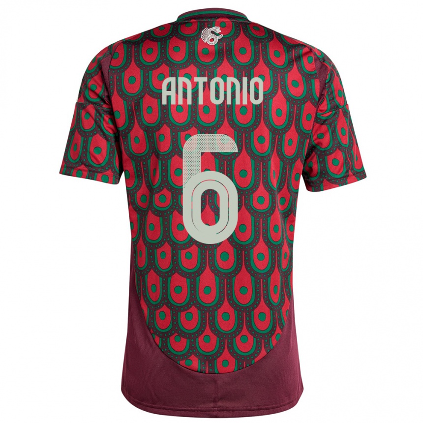 Niño Fútbol Camiseta México Nancy Antonio #6 Granate 1ª Equipación 24-26 México