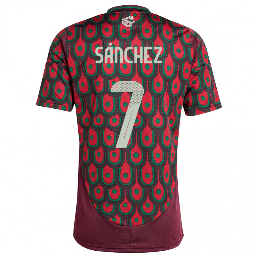 Niño Fútbol Camiseta México Maria Sanchez #7 Granate 1ª Equipación 24-26 México