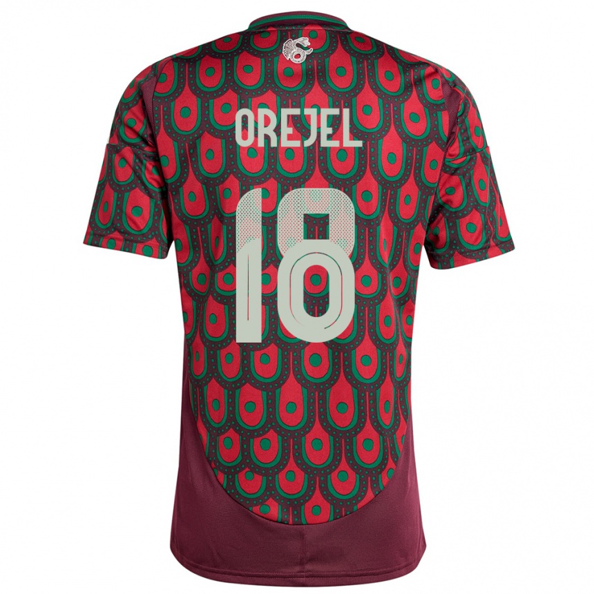 Niño Fútbol Camiseta México Jocelyn Orejel #18 Granate 1ª Equipación 24-26 México