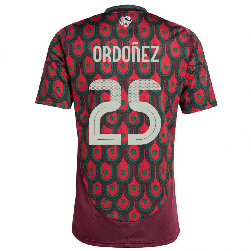 Niño Fútbol Camiseta México Diana Ordonez #25 Granate 1ª Equipación 24-26 México