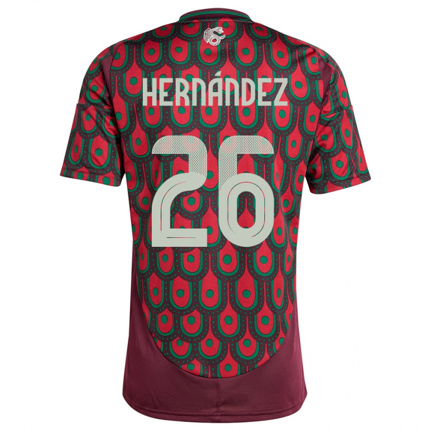 Niño Fútbol Camiseta México Nicolette Hernandez #26 Granate 1ª Equipación 24-26 México