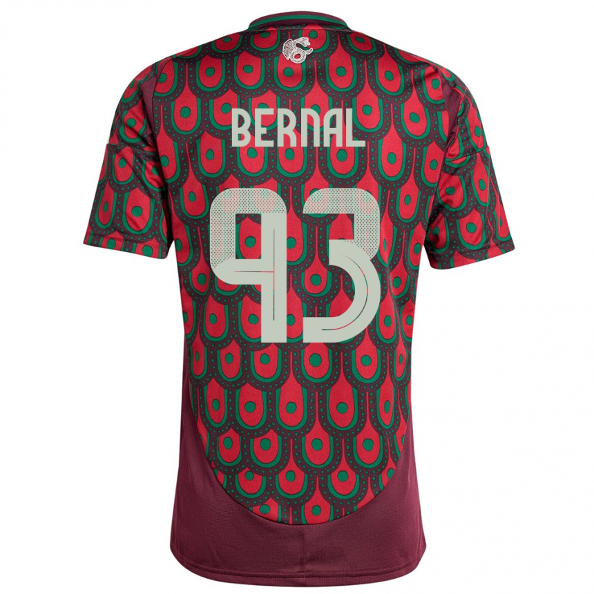 Niño Fútbol Camiseta México Rebeca Bernal #93 Granate 1ª Equipación 24-26 México