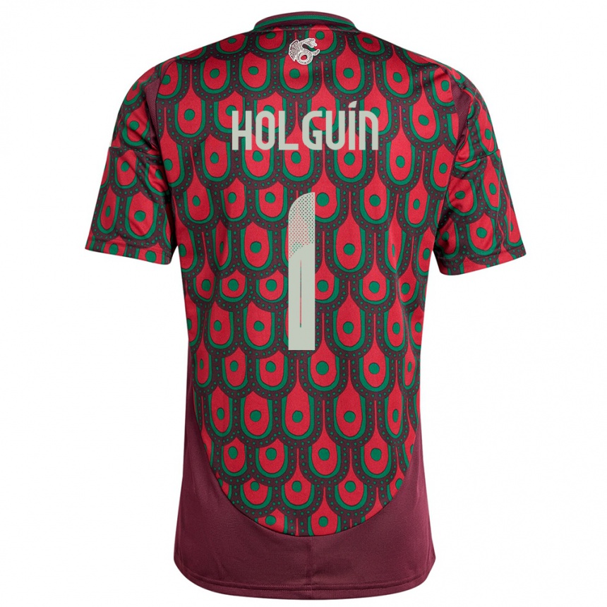 Niño Fútbol Camiseta México Hector Holguin #1 Granate 1ª Equipación 24-26 México