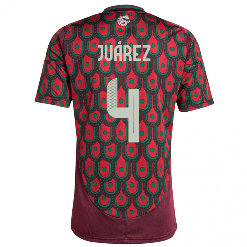 Niño Fútbol Camiseta México Ramon Juarez #4 Granate 1ª Equipación 24-26 México