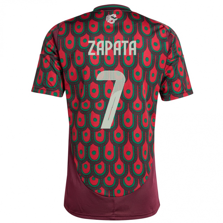 Niño Fútbol Camiseta México Angel Zapata #7 Granate 1ª Equipación 24-26 México