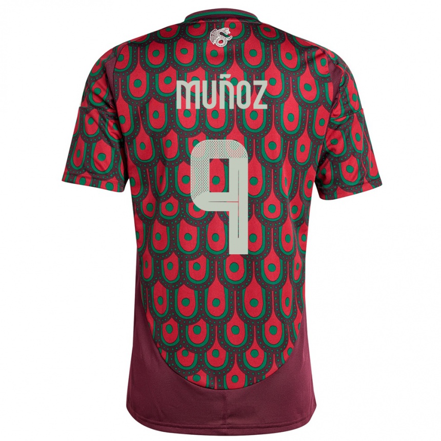 Niño Fútbol Camiseta México Santiago Munoz #9 Granate 1ª Equipación 24-26 México