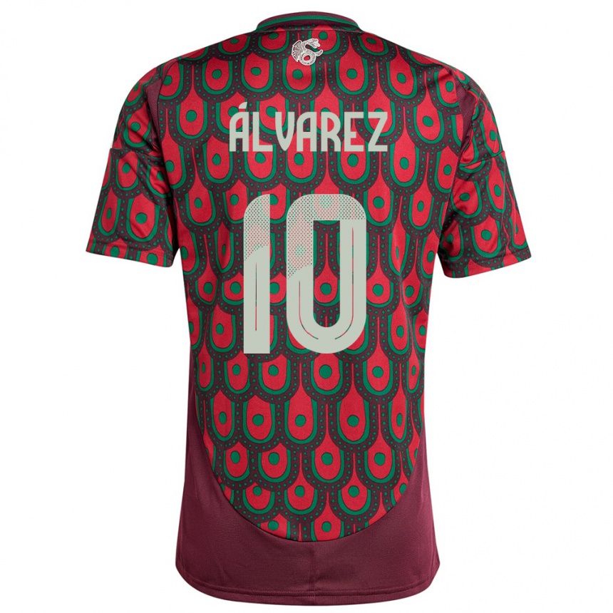 Niño Fútbol Camiseta México Efrain Alvarez #10 Granate 1ª Equipación 24-26 México