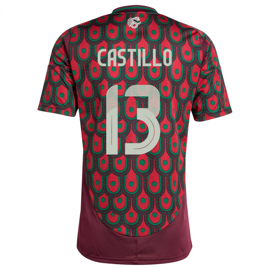 Niño Fútbol Camiseta México Jose Castillo #13 Granate 1ª Equipación 24-26 México