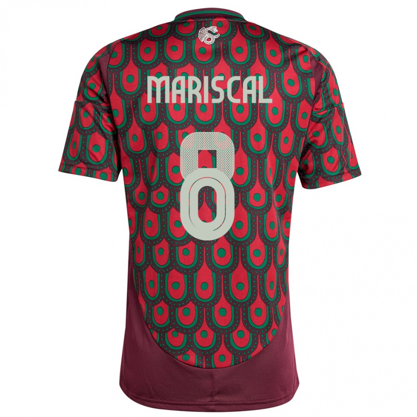 Niño Fútbol Camiseta México Salvador Mariscal #8 Granate 1ª Equipación 24-26 México