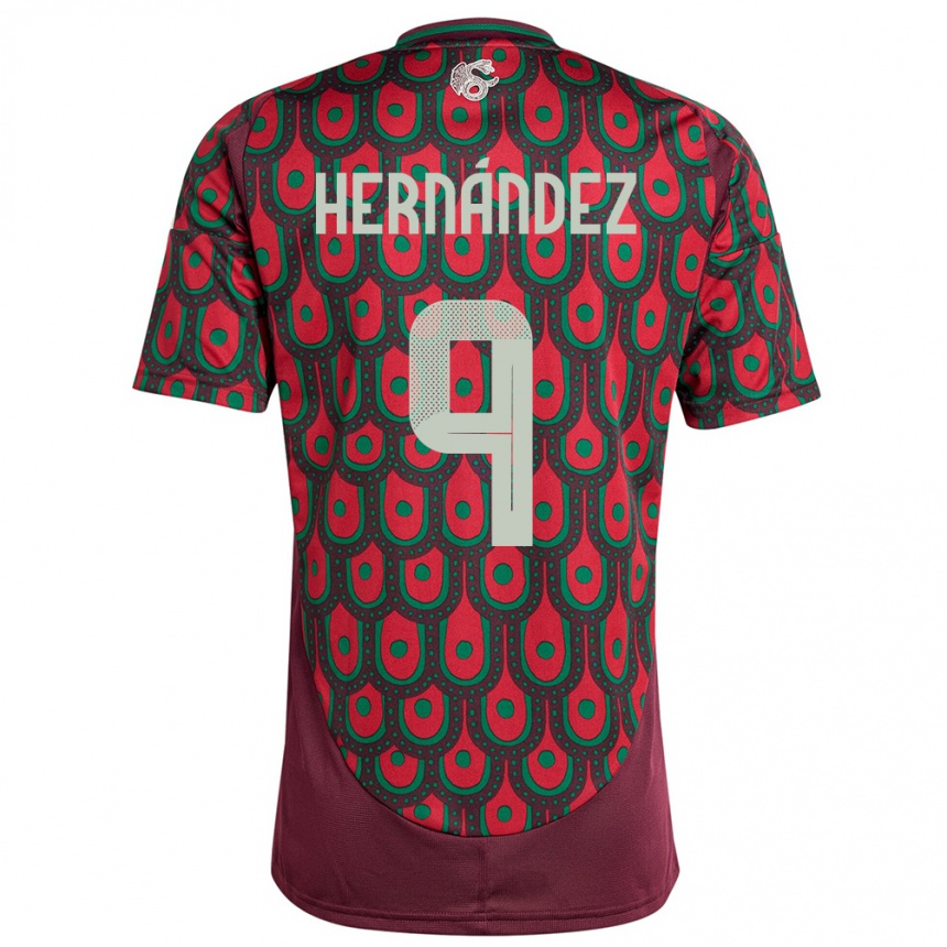 Niño Fútbol Camiseta México Jesus Hernandez #9 Granate 1ª Equipación 24-26 México