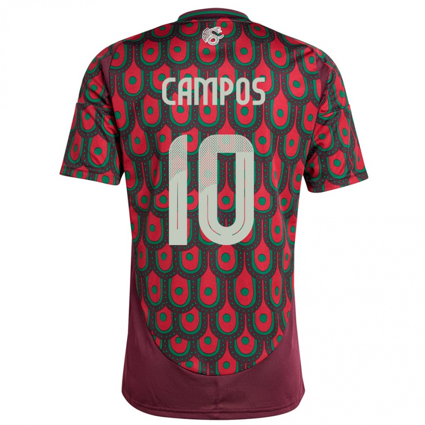 Niño Fútbol Camiseta México Karel Campos #10 Granate 1ª Equipación 24-26 México