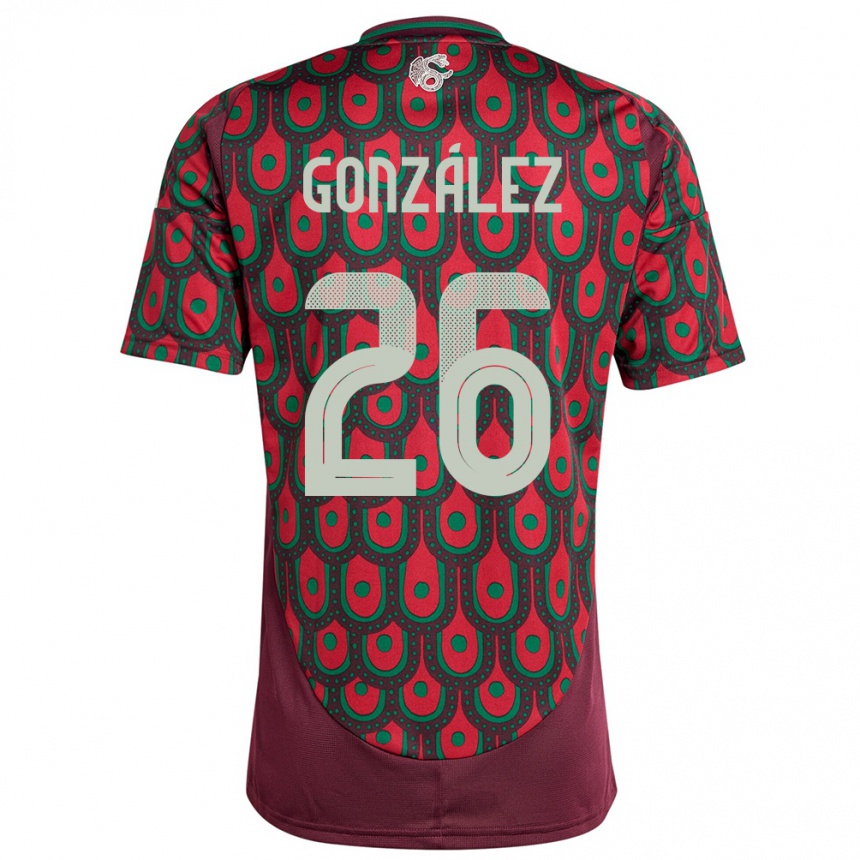 Niño Fútbol Camiseta México Bryan Gonzalez #26 Granate 1ª Equipación 24-26 México