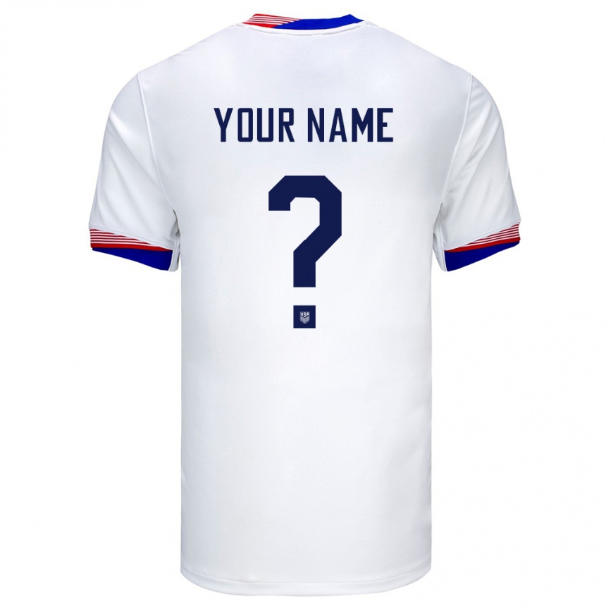 Niño Fútbol Camiseta Estados Unidos Su Nombre #0 Blanco 1ª Equipación 24-26 México