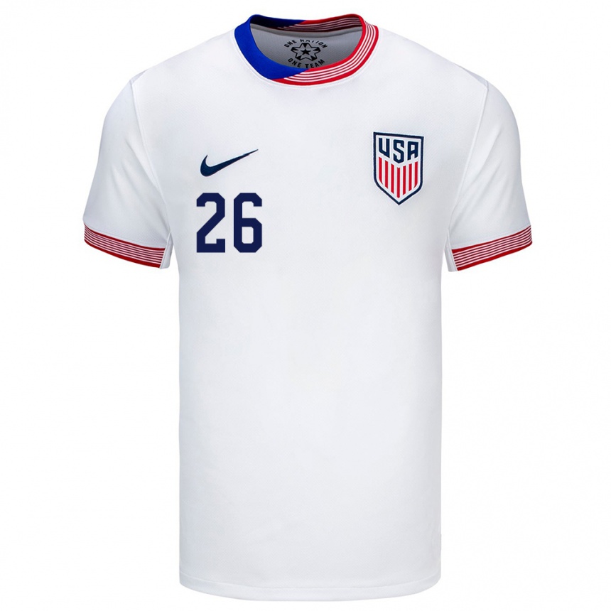 Niño Fútbol Camiseta Estados Unidos Josh Sargent #26 Blanco 1ª Equipación 24-26 México