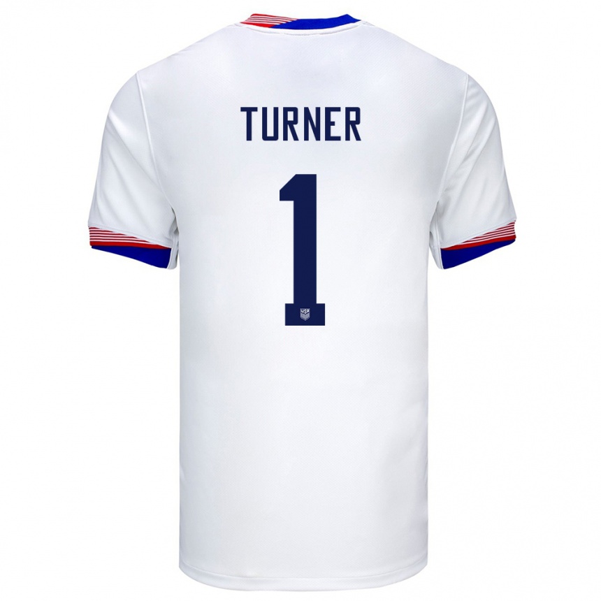 Niño Fútbol Camiseta Estados Unidos Matt Turner #1 Blanco 1ª Equipación 24-26 México