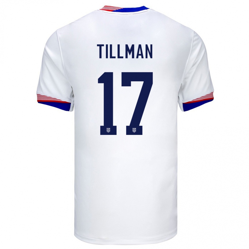 Niño Fútbol Camiseta Estados Unidos Malik Tillman #17 Blanco 1ª Equipación 24-26 México