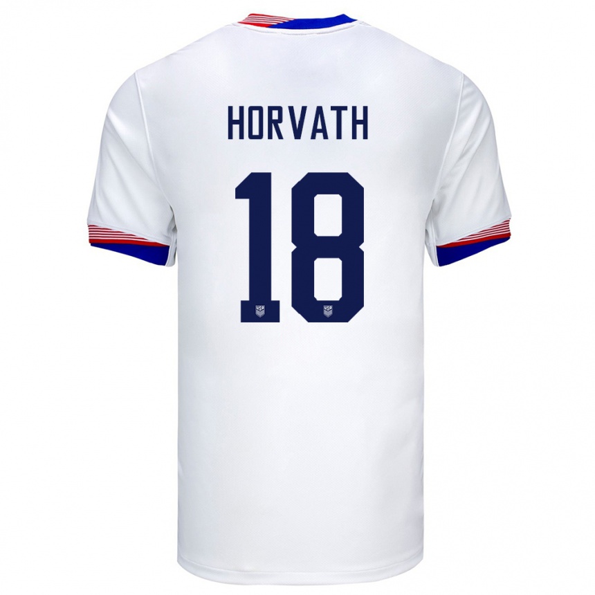 Niño Fútbol Camiseta Estados Unidos Ethan Horvath #18 Blanco 1ª Equipación 24-26 México