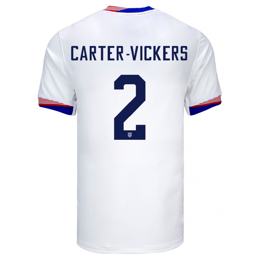 Niño Fútbol Camiseta Estados Unidos Cameron Carter-Vickers #2 Blanco 1ª Equipación 24-26 México