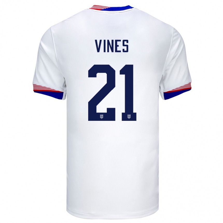 Niño Fútbol Camiseta Estados Unidos Sam Vines #21 Blanco 1ª Equipación 24-26 México