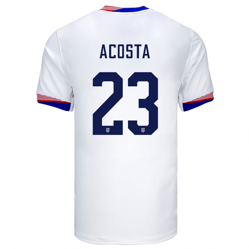 Niño Fútbol Camiseta Estados Unidos Kellyn Acosta #23 Blanco 1ª Equipación 24-26 México