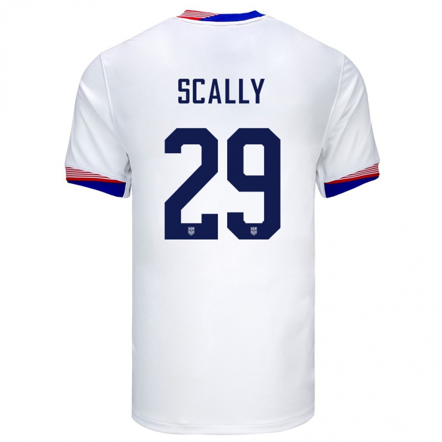 Niño Fútbol Camiseta Estados Unidos Joseph Scally #29 Blanco 1ª Equipación 24-26 México