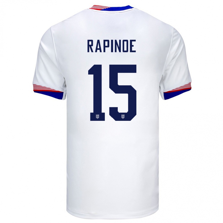 Niño Fútbol Camiseta Estados Unidos Megan Rapinoe #15 Blanco 1ª Equipación 24-26 México