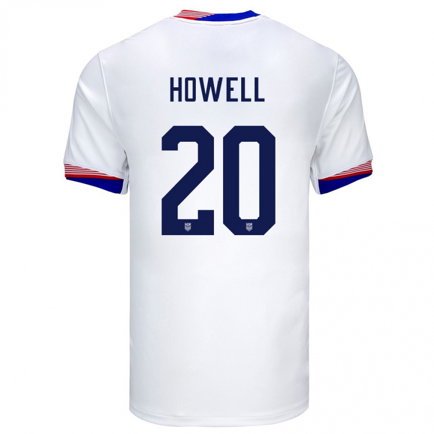 Niño Fútbol Camiseta Estados Unidos Jaelin Howell #20 Blanco 1ª Equipación 24-26 México