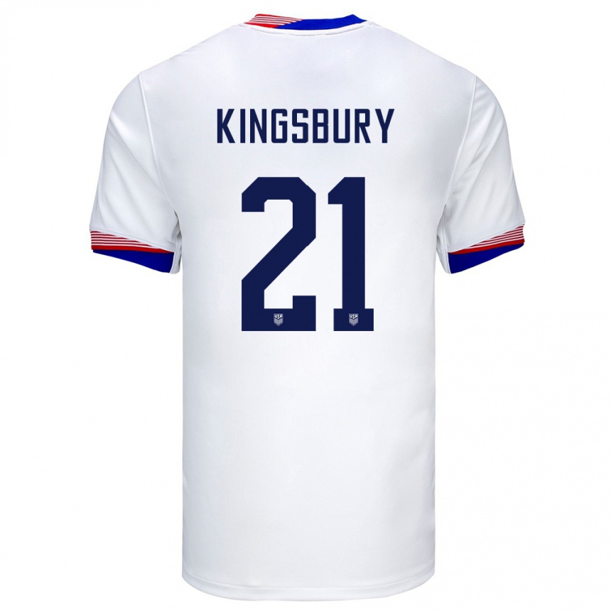 Niño Fútbol Camiseta Estados Unidos Aubrey Kingsbury #21 Blanco 1ª Equipación 24-26 México