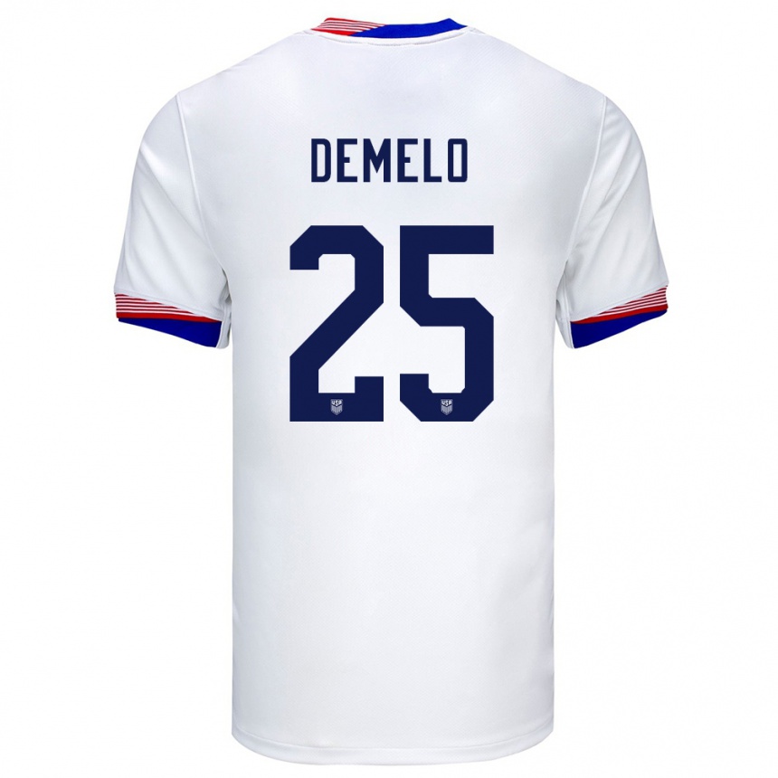 Niño Fútbol Camiseta Estados Unidos Savannah Demelo #25 Blanco 1ª Equipación 24-26 México