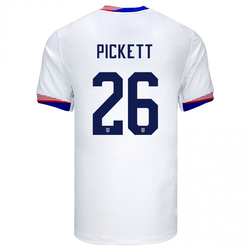 Niño Fútbol Camiseta Estados Unidos Carson Pickett #26 Blanco 1ª Equipación 24-26 México