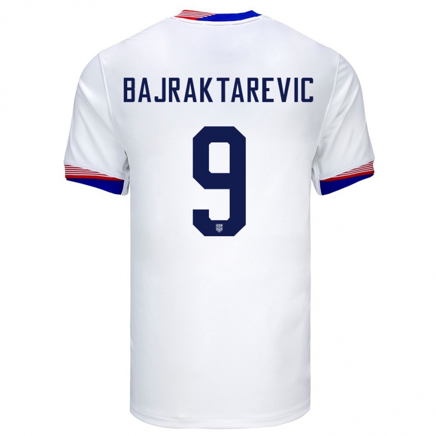 Niño Fútbol Camiseta Estados Unidos Esmir Bajraktarevic #9 Blanco 1ª Equipación 24-26 México