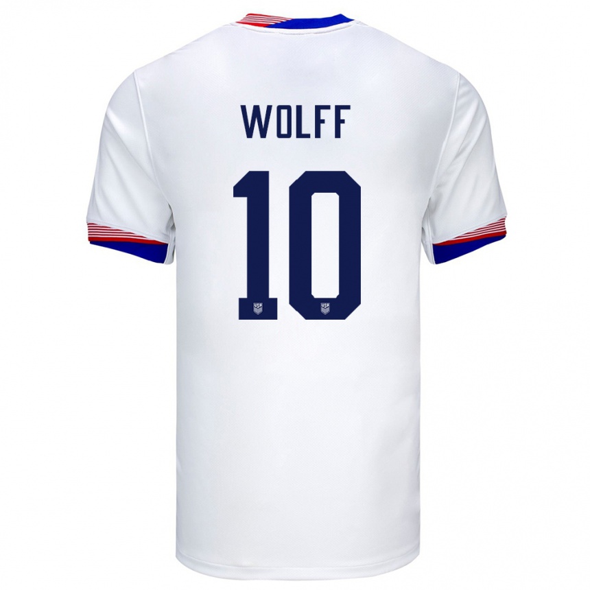 Niño Fútbol Camiseta Estados Unidos Owen Wolff #10 Blanco 1ª Equipación 24-26 México