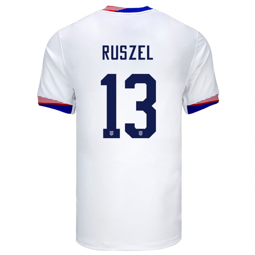 Niño Fútbol Camiseta Estados Unidos Marcel Ruszel #13 Blanco 1ª Equipación 24-26 México