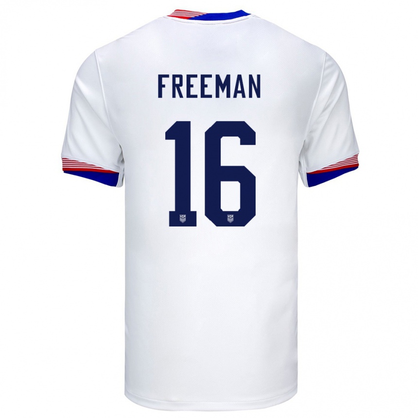 Niño Fútbol Camiseta Estados Unidos Alex Freeman #16 Blanco 1ª Equipación 24-26 México