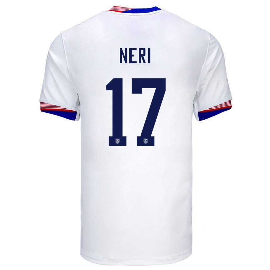 Niño Fútbol Camiseta Estados Unidos Rodrigo Neri #17 Blanco 1ª Equipación 24-26 México