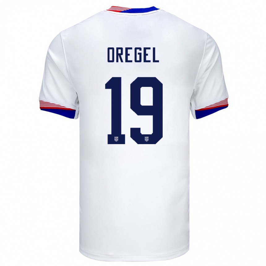 Niño Fútbol Camiseta Estados Unidos Sergio Oregel #19 Blanco 1ª Equipación 24-26 México