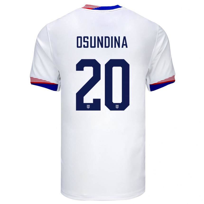 Niño Fútbol Camiseta Estados Unidos Korede Osundina #20 Blanco 1ª Equipación 24-26 México